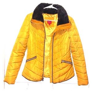 GUESS yellow puffer coat